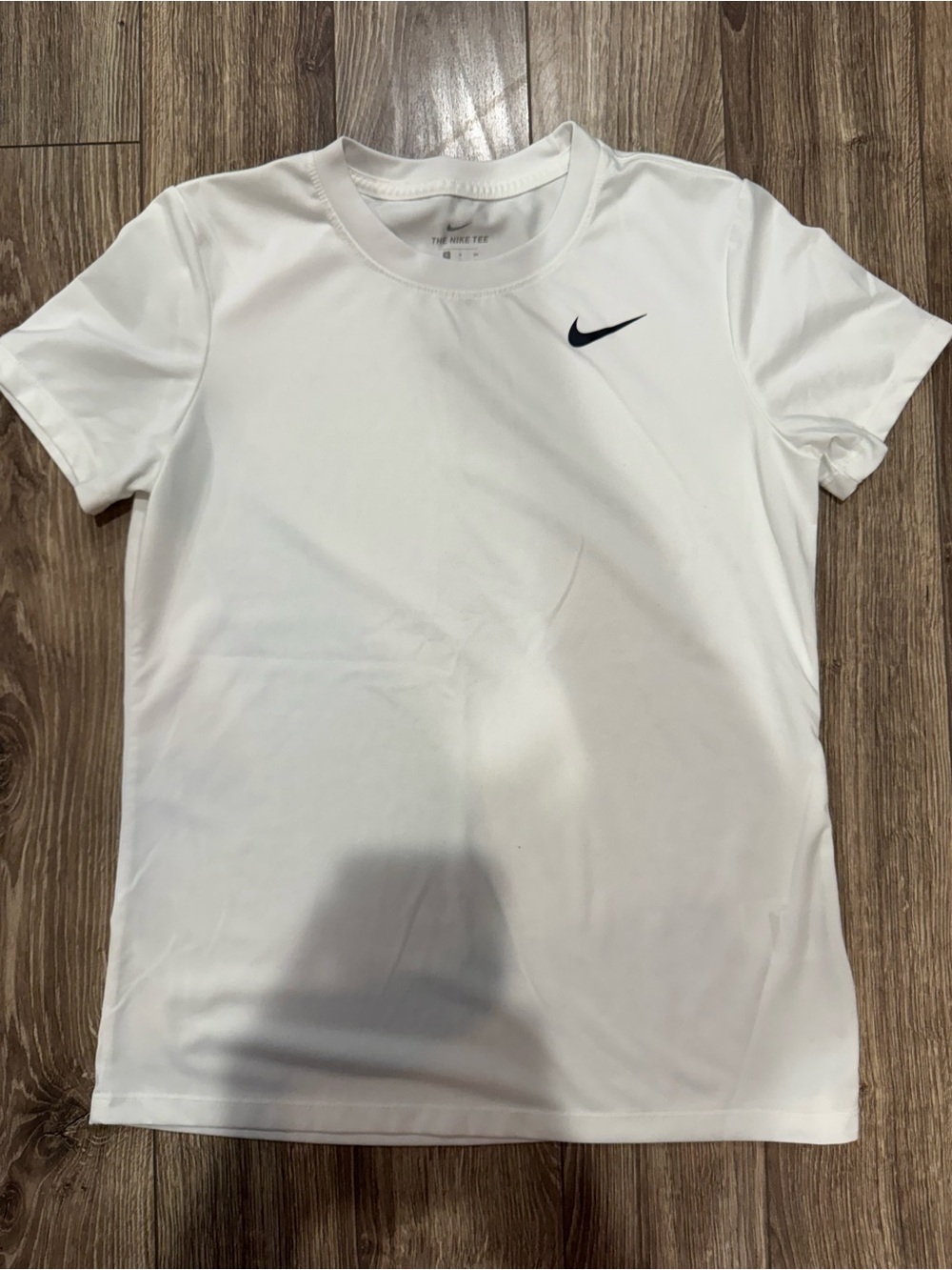 Nike White Tee with Black Swoosh Accent